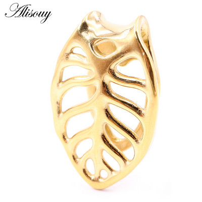 Alisouy 1vnt nerūdijančio plieno tuščiavidurių lapų ausų svorio kabykla, sunkus išsiplėtimas, neštuvai, matuokliai, auskarai, kūno auskarų vėrimas, papuošalai