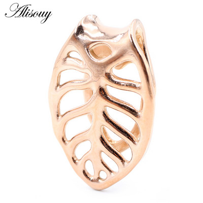 Alisouy 1vnt nerūdijančio plieno tuščiavidurių lapų ausų svorio kabykla, sunkus išsiplėtimas, neštuvai, matuokliai, auskarai, kūno auskarų vėrimas, papuošalai