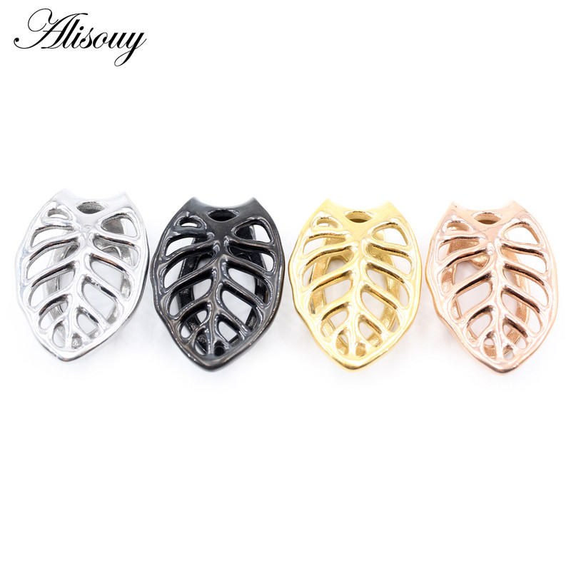 Alisouy 1vnt nerūdijančio plieno tuščiavidurių lapų ausų svorio kabykla, sunkus išsiplėtimas, neštuvai, matuokliai, auskarai, kūno auskarų vėrimas, papuošalai