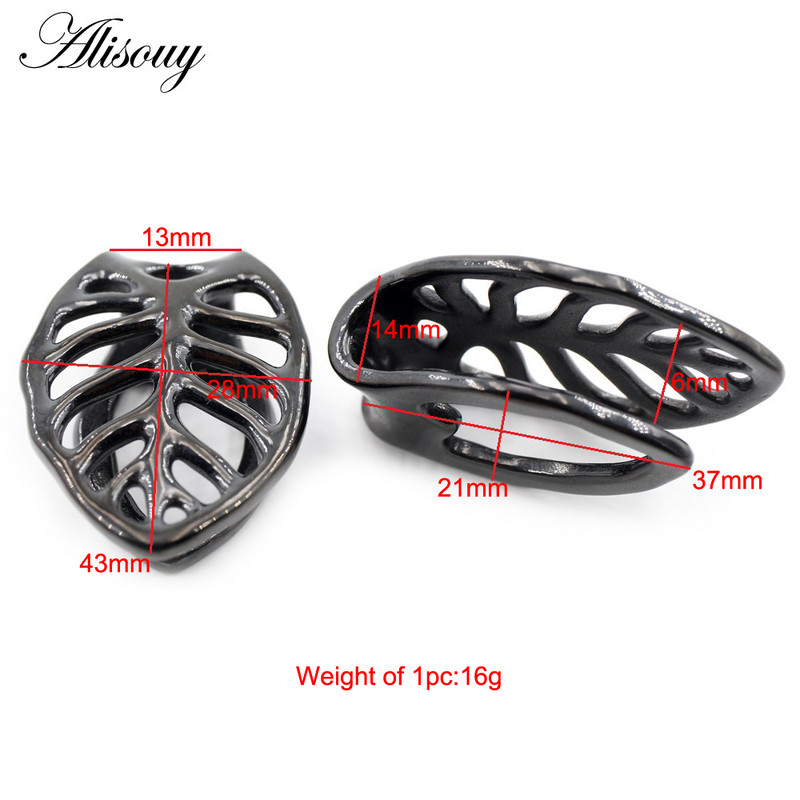 Alisouy 1vnt nerūdijančio plieno tuščiavidurių lapų ausų svorio kabykla, sunkus išsiplėtimas, neštuvai, matuokliai, auskarai, kūno auskarų vėrimas, papuošalai