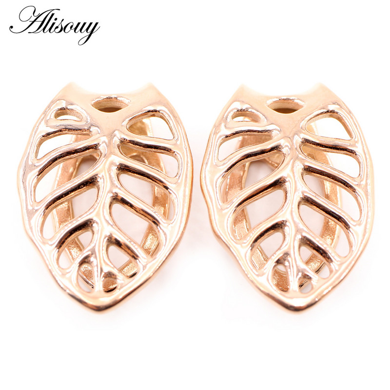 Alisouy 1vnt nerūdijančio plieno tuščiavidurių lapų ausų svorio kabykla, sunkus išsiplėtimas, neštuvai, matuokliai, auskarai, kūno auskarų vėrimas, papuošalai