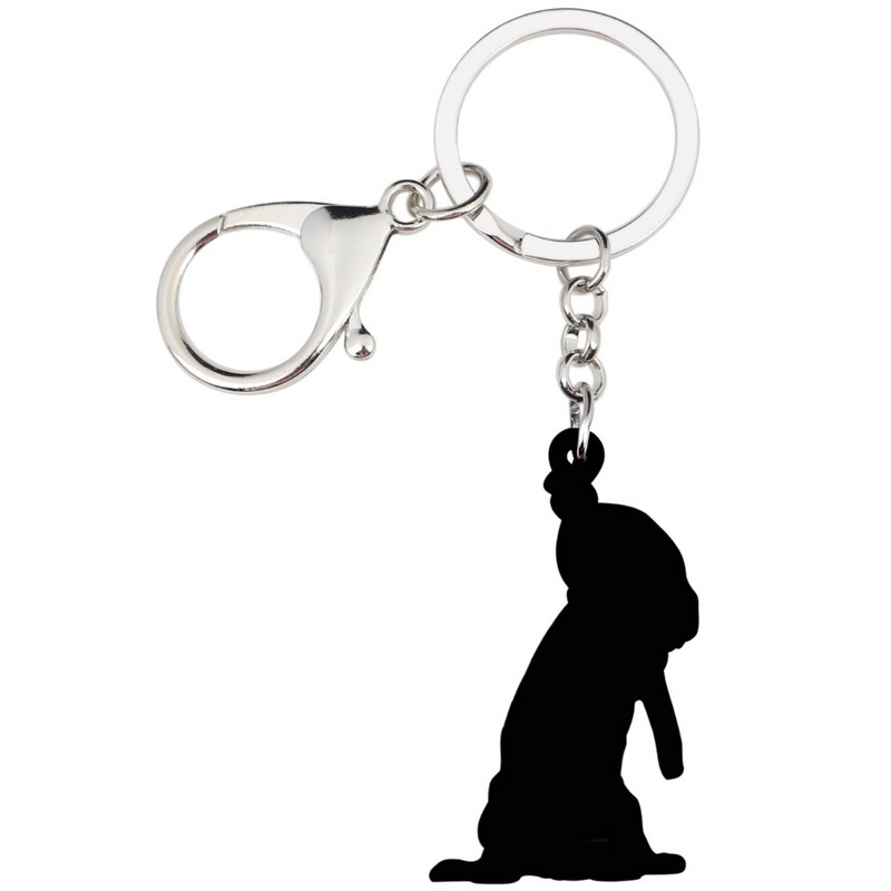 Bonsny Acrilic Dulce Cavalier King Charles Spaniel Câine Breloc Breloc Inele Geanta Charms Mașină Bijuterii din desene animate pentru Femei Fete