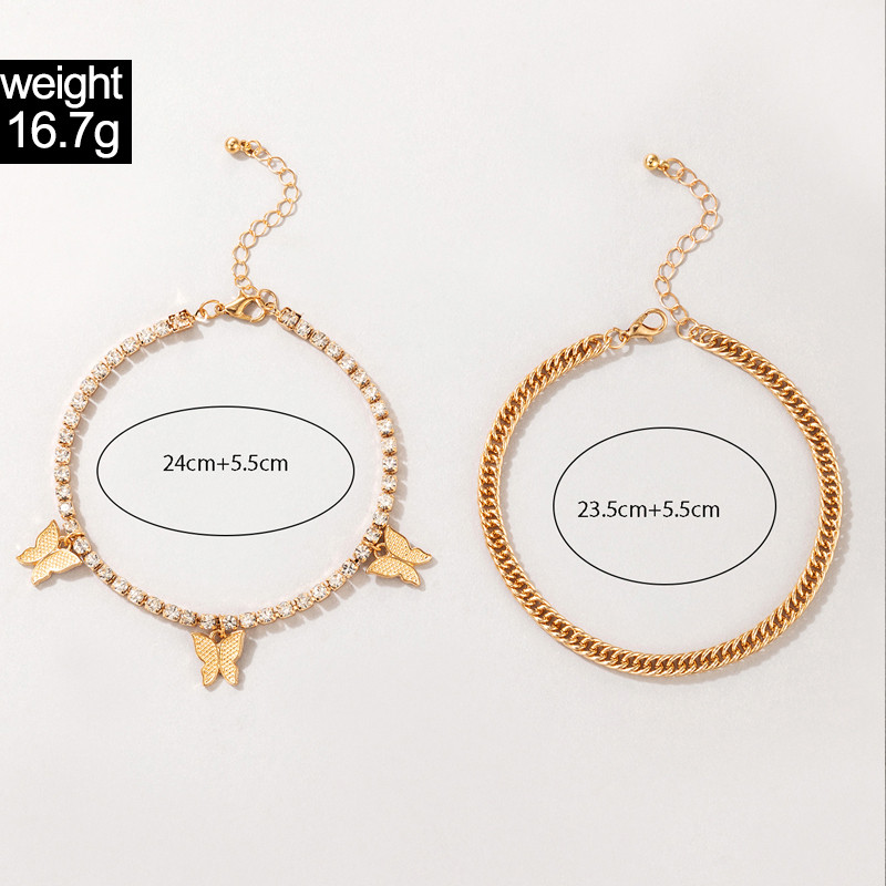 Tocona Spalvingi drugelių kutų kulkšniai moterims rankų darbo karoliukų vaflių pėdų grandinėlė Bohemain papuošalų aksesuarai 3vnt/komplektas