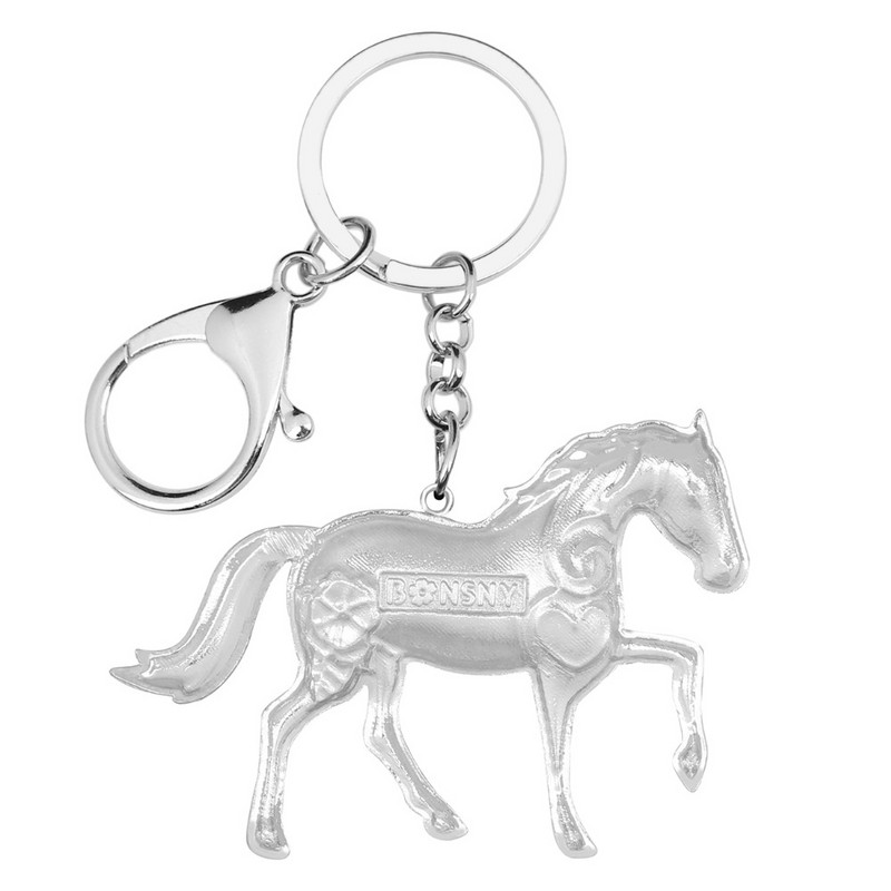 Breloc de chei cu cai floral din aliaj email Bonsny Brelocuri Inele Noutate bijuterii animale pentru femei fete geanta pentru petrecere cadouri masina farmec