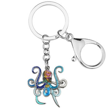 NEWEI κράμα σμάλτου Χαριτωμένο Ocean Sea Octopus Keychain τσαντάκι μπρελόκ Δώρα αλυσίδας μπρελόκ Κοσμήματα μόδας για γυναίκες Έφηβες Γούρια Αξεσουάρ