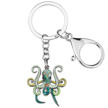 NEWEI κράμα σμάλτου Χαριτωμένο Ocean Sea Octopus Keychain τσαντάκι μπρελόκ Δώρα αλυσίδας μπρελόκ Κοσμήματα μόδας για γυναίκες Έφηβες Γούρια Αξεσουάρ