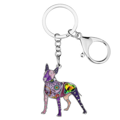 NEWEI emaliuotas bulterjeras šunų raktų pakabukas raktų pakabukas papuošalas moterims mergaitėms paauglėms augintinių mylėtojams krepšys automobilio raktų laikiklis raktų pakabuko dekoravimas