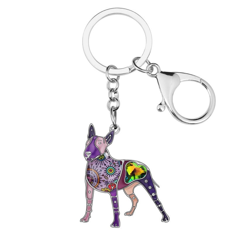 NEWEI emaliuotas bulterjeras šunų raktų pakabukas raktų pakabukas papuošalas moterims mergaitėms paauglėms augintinių mylėtojams krepšys automobilio raktų laikiklis raktų pakabuko dekoravimas