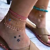 Tocona 5 rinkinys Bohemia Angel Star pakabukų karoliukai kulkšnies rinkinys krištolo pakabuko pėdų grandinėlė mergaitei kulkšnies pėdos papuošalai 8610