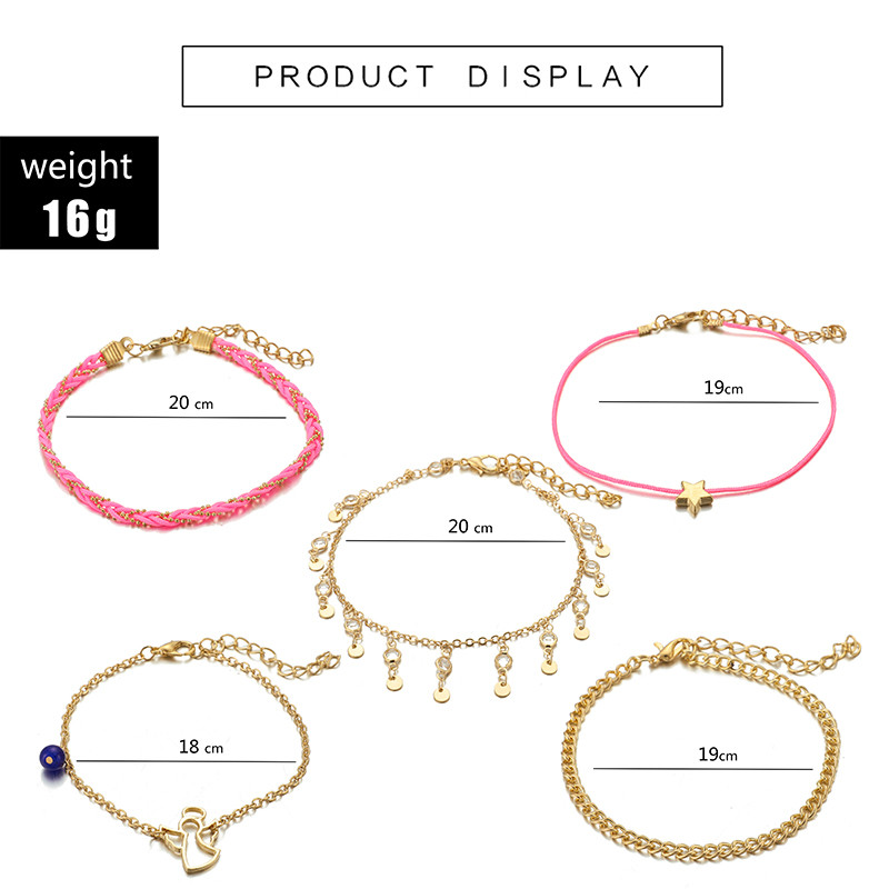 Tocona 5 rinkinys Bohemia Angel Star pakabukų karoliukai kulkšnies rinkinys krištolo pakabuko pėdų grandinėlė mergaitei kulkšnies pėdos papuošalai 8610