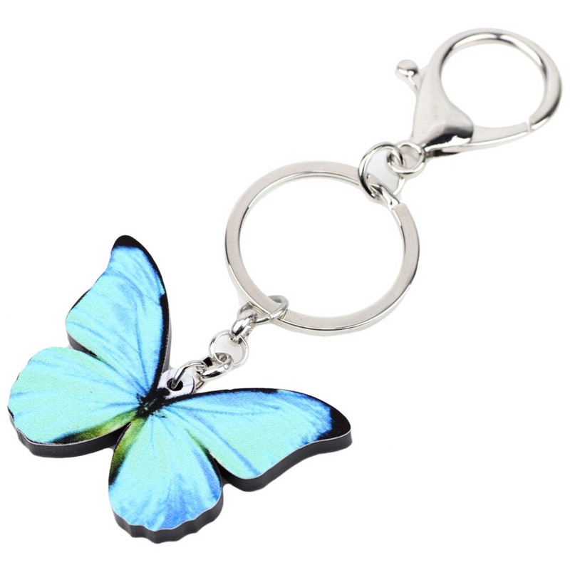 Model acrilic Bonsny Morpho Menelaus Fluture Breloc Breloc Breloc Geanta Bijuterii Noutate Animale Pentru Femei Fete Cadou