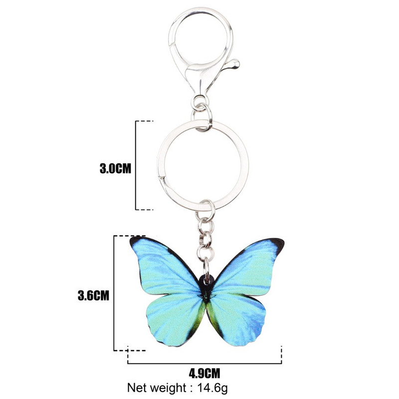 Model acrilic Bonsny Morpho Menelaus Fluture Breloc Breloc Breloc Geanta Bijuterii Noutate Animale Pentru Femei Fete Cadou