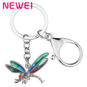 NEWEI Emalio lydinio gėlių saldus laumžirgis vabzdžių raktų pakabukai Madingas krepšys Automobilių raktų pakabukas Žiedas žavesys Dovanos Papuošalai moterims Vyrai Paaugliai
