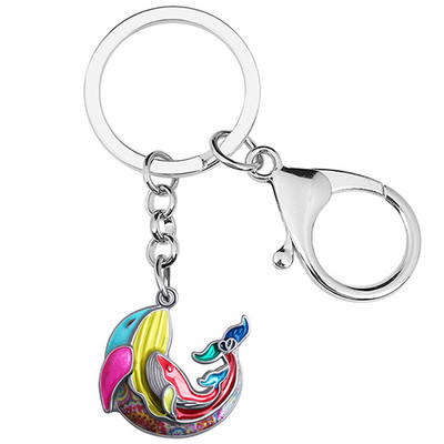 NEWEI Emalio lydinio gėlių Mieli vandenyno banginių raktų pakabukai Automobilių raktų pakabukų žiedai Dovanos Madingi papuošalai moterims Merginoms Pakabukai Priedai