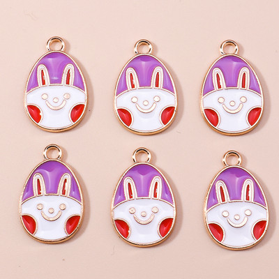 10 buc. Brelocuri colorate cu ouă de Paște, iepure iepuraș, pentru ziua de Paște, ouă de dinozaur, pandantive pentru fabricarea de bijuterii DIY