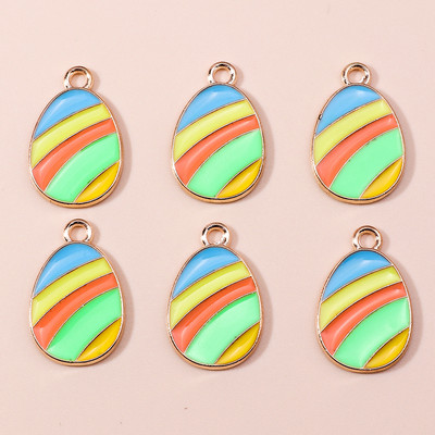 10 buc. Brelocuri colorate cu ouă de Paște, iepure iepuraș, pentru ziua de Paște, ouă de dinozaur, pandantive pentru fabricarea de bijuterii DIY