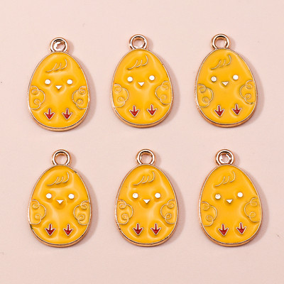 10 buc. Brelocuri colorate cu ouă de Paște, iepure iepuraș, pentru ziua de Paște, ouă de dinozaur, pandantive pentru fabricarea de bijuterii DIY