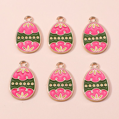 10 buc. Brelocuri colorate cu ouă de Paște, iepure iepuraș, pentru ziua de Paște, ouă de dinozaur, pandantive pentru fabricarea de bijuterii DIY