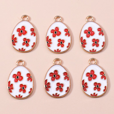 10 buc. Brelocuri colorate cu ouă de Paște, iepure iepuraș, pentru ziua de Paște, ouă de dinozaur, pandantive pentru fabricarea de bijuterii DIY