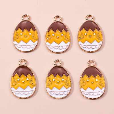 10 buc. Brelocuri colorate cu ouă de Paște, iepure iepuraș, pentru ziua de Paște, ouă de dinozaur, pandantive pentru fabricarea de bijuterii DIY