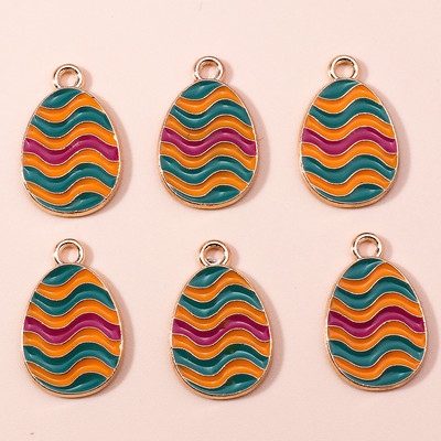 10 buc. Brelocuri colorate cu ouă de Paște, iepure iepuraș, pentru ziua de Paște, ouă de dinozaur, pandantive pentru fabricarea de bijuterii DIY