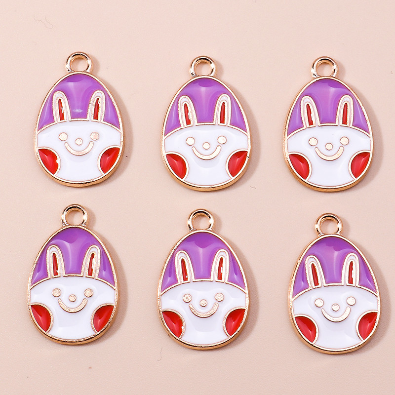 10 buc. Brelocuri colorate cu ouă de Paște, iepure iepuraș, pentru ziua de Paște, ouă de dinozaur, pandantive pentru fabricarea de bijuterii DIY