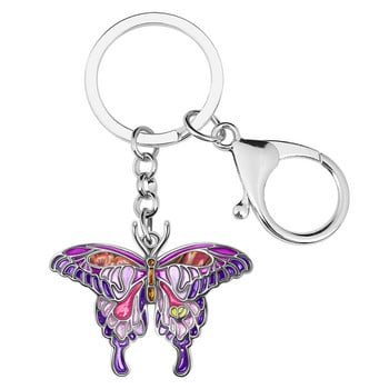 NEWEI Enamel Alloy Swallowtail Butterfly Keychains Car Δώρα Αλυσίδα μπρελόκ Μόδα κοσμήματα για γυναίκες κορίτσια Ανοιξιάτικα αξεσουάρ