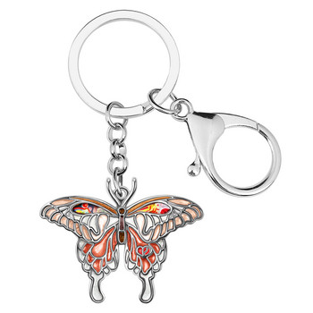 NEWEI Enamel Alloy Swallowtail Butterfly Keychains Car Δώρα Αλυσίδα μπρελόκ Μόδα κοσμήματα για γυναίκες κορίτσια Ανοιξιάτικα αξεσουάρ