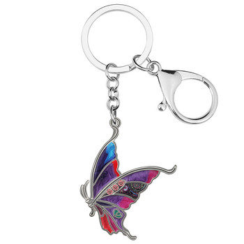 NEWEI κράμα σμάλτου 3D Swallowtail Butterfly Keychains Δαχτυλίδι με μπρελόκ αυτοκινήτου Δώρα Μόδα κοσμήματα για γυναίκες Αξεσουάρ για έφηβες