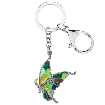 NEWEI κράμα σμάλτου 3D Swallowtail Butterfly Keychains Δαχτυλίδι με μπρελόκ αυτοκινήτου Δώρα Μόδα κοσμήματα για γυναίκες Αξεσουάρ για έφηβες