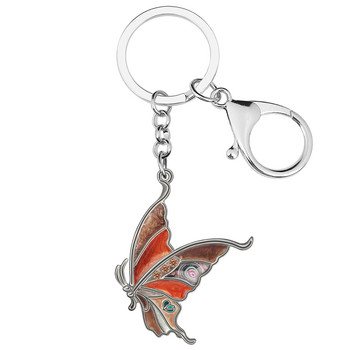 NEWEI κράμα σμάλτου 3D Swallowtail Butterfly Keychains Δαχτυλίδι με μπρελόκ αυτοκινήτου Δώρα Μόδα κοσμήματα για γυναίκες Αξεσουάρ για έφηβες