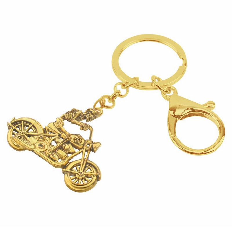 Newei Helovinas Antikvarinis paauksuotas motociklas, kaukolė