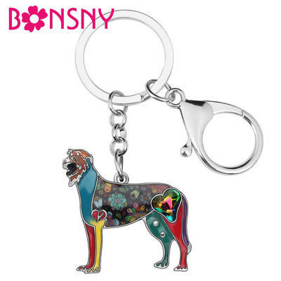 Breloc pentru câine emailat Spaniel irlandez Newei Inele chei cu animale drăguțe Suport cheie pentru mașină Bijuterii pentru femei, fete, accesoriu de farmec pentru iubitorii de animale de companie