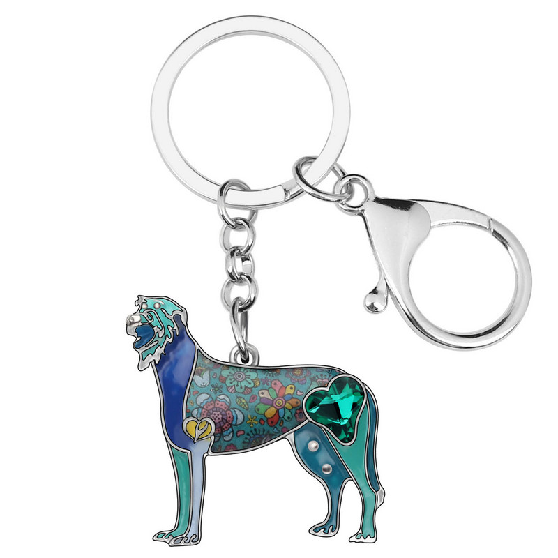 Breloc pentru câine emailat Spaniel irlandez Newei Inele chei cu animale drăguțe Suport cheie pentru mașină Bijuterii pentru femei, fete, accesoriu de farmec pentru iubitorii de animale de companie