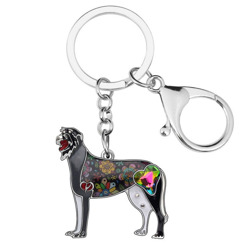 Breloc pentru câine emailat Spaniel irlandez Newei Inele chei cu animale drăguțe Suport cheie pentru mașină Bijuterii pentru femei, fete, accesoriu de farmec pentru iubitorii de animale de companie