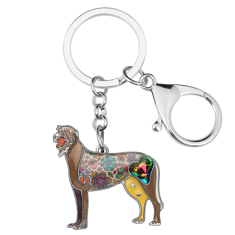 Breloc pentru câine emailat Spaniel irlandez Newei Inele chei cu animale drăguțe Suport cheie pentru mașină Bijuterii pentru femei, fete, accesoriu de farmec pentru iubitorii de animale de companie