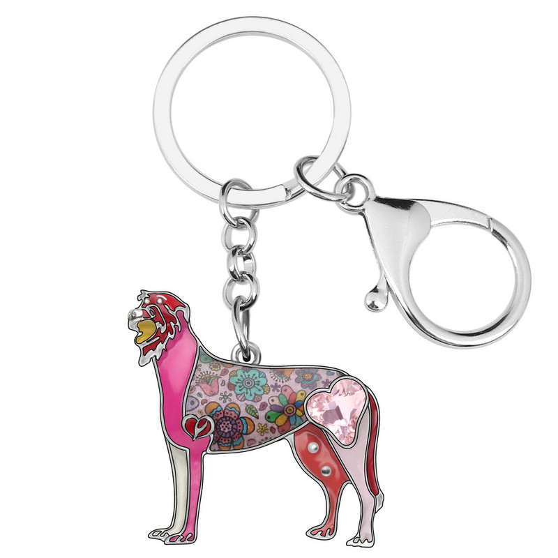 Breloc pentru câine emailat Spaniel irlandez Newei Inele chei cu animale drăguțe Suport cheie pentru mașină Bijuterii pentru femei, fete, accesoriu de farmec pentru iubitorii de animale de companie