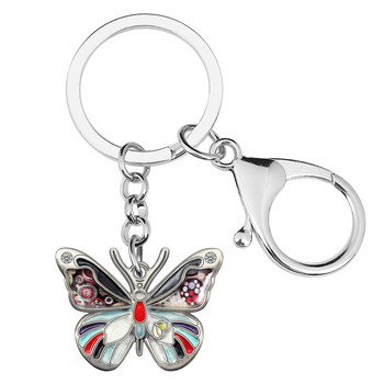 NEWEI Κράμα σμάλτου Crystal Monarch Butterfly Μπρελόκ Πορτοφόλι μπρελόκ Δώρα Αλυσίδα μπρελόκ Μόδα κοσμήματα για γυναίκες κορίτσια Έφηβοι Γούρια