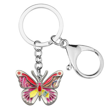 NEWEI Κράμα σμάλτου Crystal Monarch Butterfly Μπρελόκ Πορτοφόλι μπρελόκ Δώρα Αλυσίδα μπρελόκ Μόδα κοσμήματα για γυναίκες κορίτσια Έφηβοι Γούρια