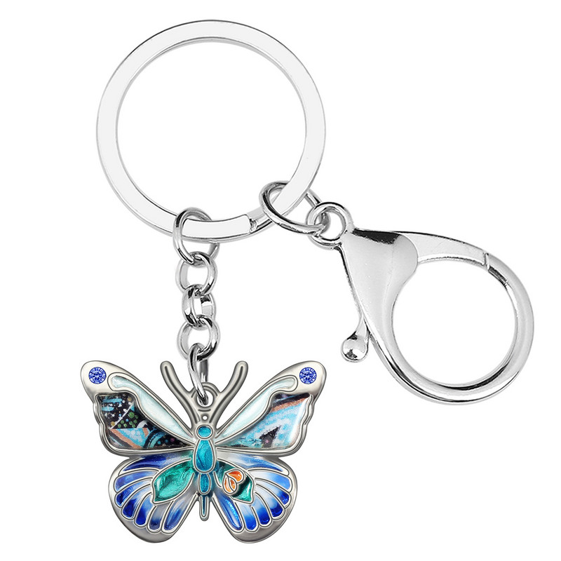 NEWEI Emalio lydinio Crystal Monarch Butterfly Raktų Pakabukai Piniginė Raktų Pakabukas Pakabukas Dovanos Madingi Papuošalai Moterims Merginoms Paaugliams Pakabukai