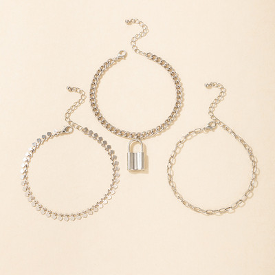 Tocona Bohemian Lock glezna pentru femei Charms Frunze Gros Picior Lant Geoemtry Reglabil Bijuterii Accesorii 3buc/seturi 18046