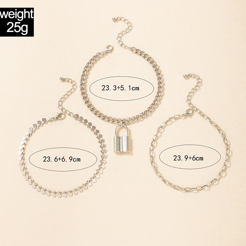 Tocona Bohemian Lock glezna pentru femei Charms Frunze Gros Picior Lant Geoemtry Reglabil Bijuterii Accesorii 3buc/seturi 18046