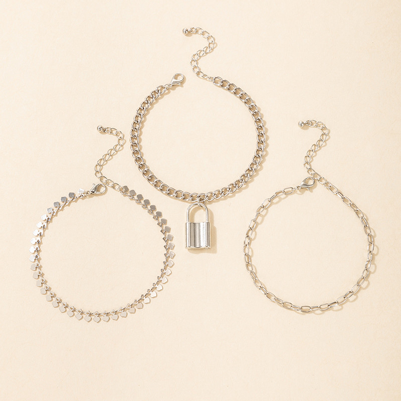 Tocona Bohemian Lock glezna pentru femei Charms Frunze Gros Picior Lant Geoemtry Reglabil Bijuterii Accesorii 3buc/seturi 18046