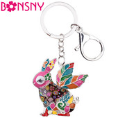 Bonsny emalio lydinio triušio kiškio raktų pakabukas raktų pakabukas rankinės žavesys Nauja naujovė gyvūnų papuošalai moterims raktų pakabuko puošmena