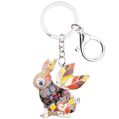 Bonsny emalio lydinio triušio kiškio raktų pakabukas raktų pakabukas rankinės žavesys Nauja naujovė gyvūnų papuošalai moterims raktų pakabuko puošmena