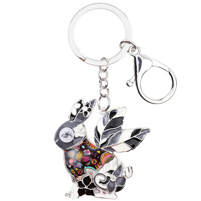 Bonsny emalio lydinio triušio kiškio raktų pakabukas raktų pakabukas rankinės žavesys Nauja naujovė gyvūnų papuošalai moterims raktų pakabuko puošmena
