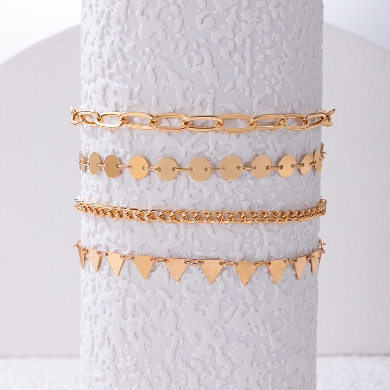 Tocona 2 buc/seturi glezne cu ciucuri cu strass colorate pentru femei, aurii, metale grele, lanț pentru picioare, bijuterii reglabile 21738