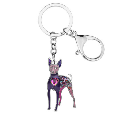 Newei smalț strass șobolan terrier câine lanț cheie animale în picioare breloc bijuterii pentru femei fete adolescenți iubitori de animale de companie accesorii