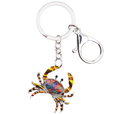 Bonsny emalio vandenyno kolekcija Krabų raktų pakabukai raktų pakabukai Žiedai Naujovė Gyvūnų papuošalai Dovana Moterims Merginoms Pakabukai Automobilinio krepšio pakabukas