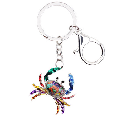 Bonsny emalio vandenyno kolekcija Krabų raktų pakabukai raktų pakabukai Žiedai Naujovė Gyvūnų papuošalai Dovana Moterims Merginoms Pakabukai Automobilinio krepšio pakabukas